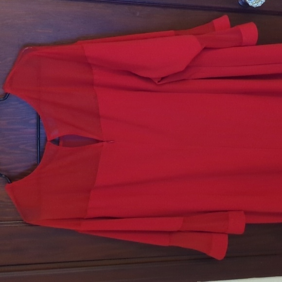 New with Tags Lane Bryant True Red 3/4 Bell Sleeve Sheath Dress Size 22 - Picture 5 of 7